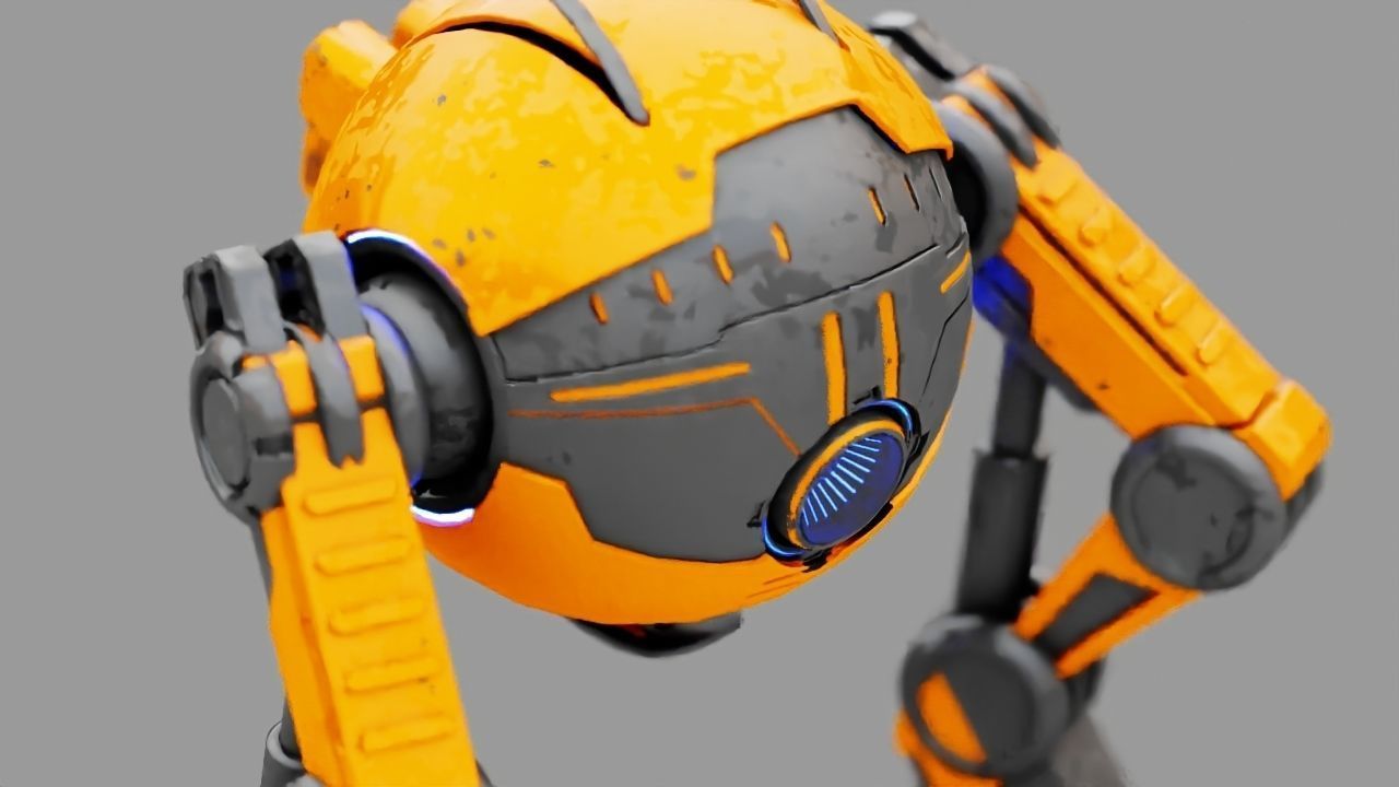 Combat robot  rigged character 3D model_2