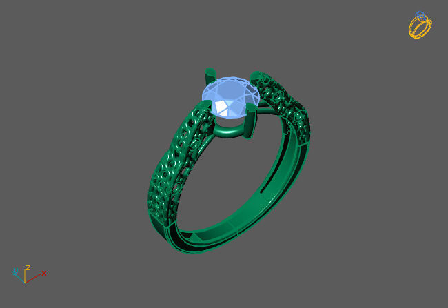 Single Stone Diamond Engagement Wedding Ring 3DM STL 15 3D print model_4