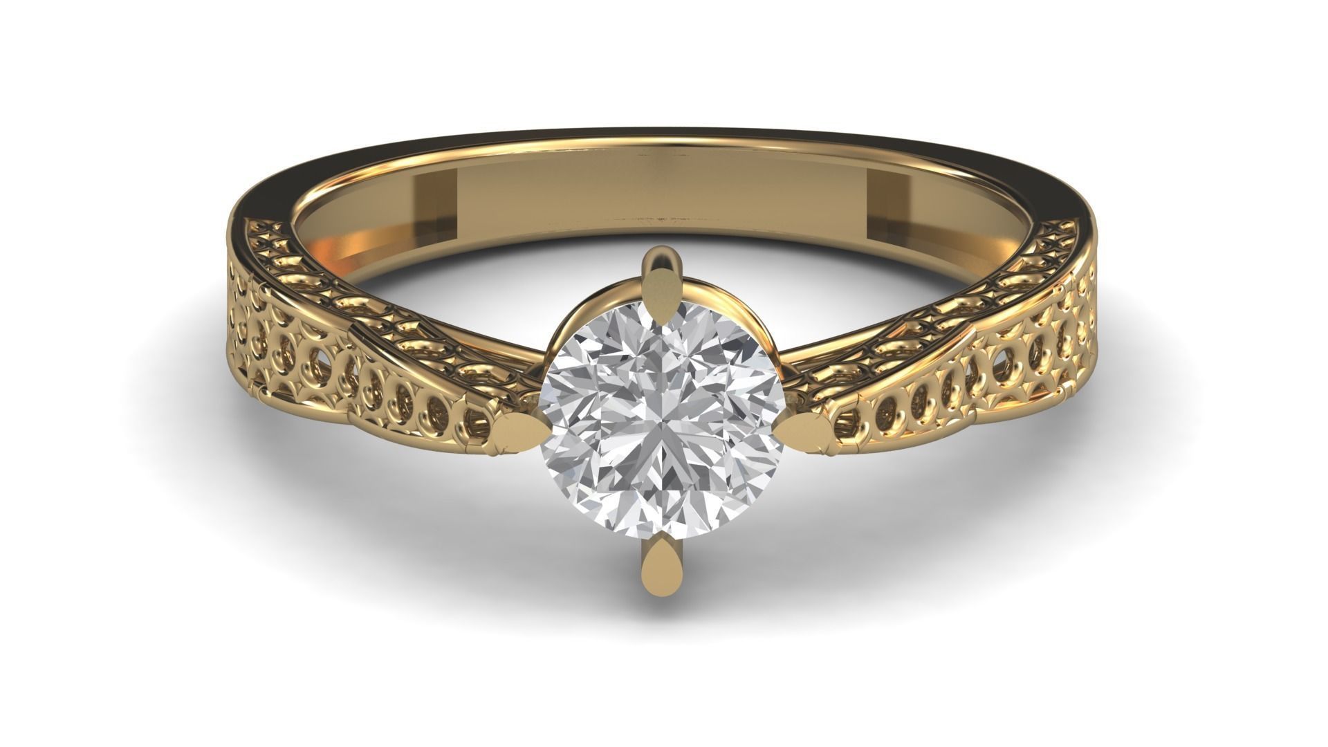 Single Stone Diamond Engagement Wedding Ring 3DM STL 15 3D print model_8