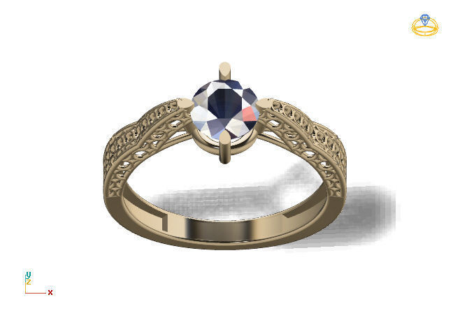 Single Stone Diamond Engagement Wedding Ring 3DM STL 15 3D print model_6