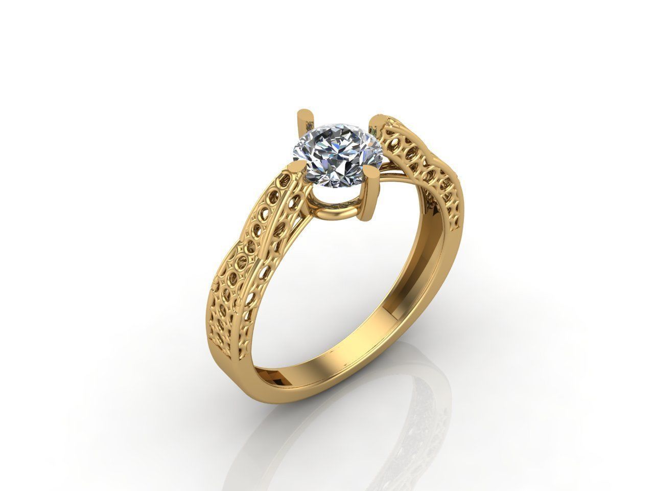 Single Stone Diamond Engagement Wedding Ring 3DM STL 15 3D print model_3