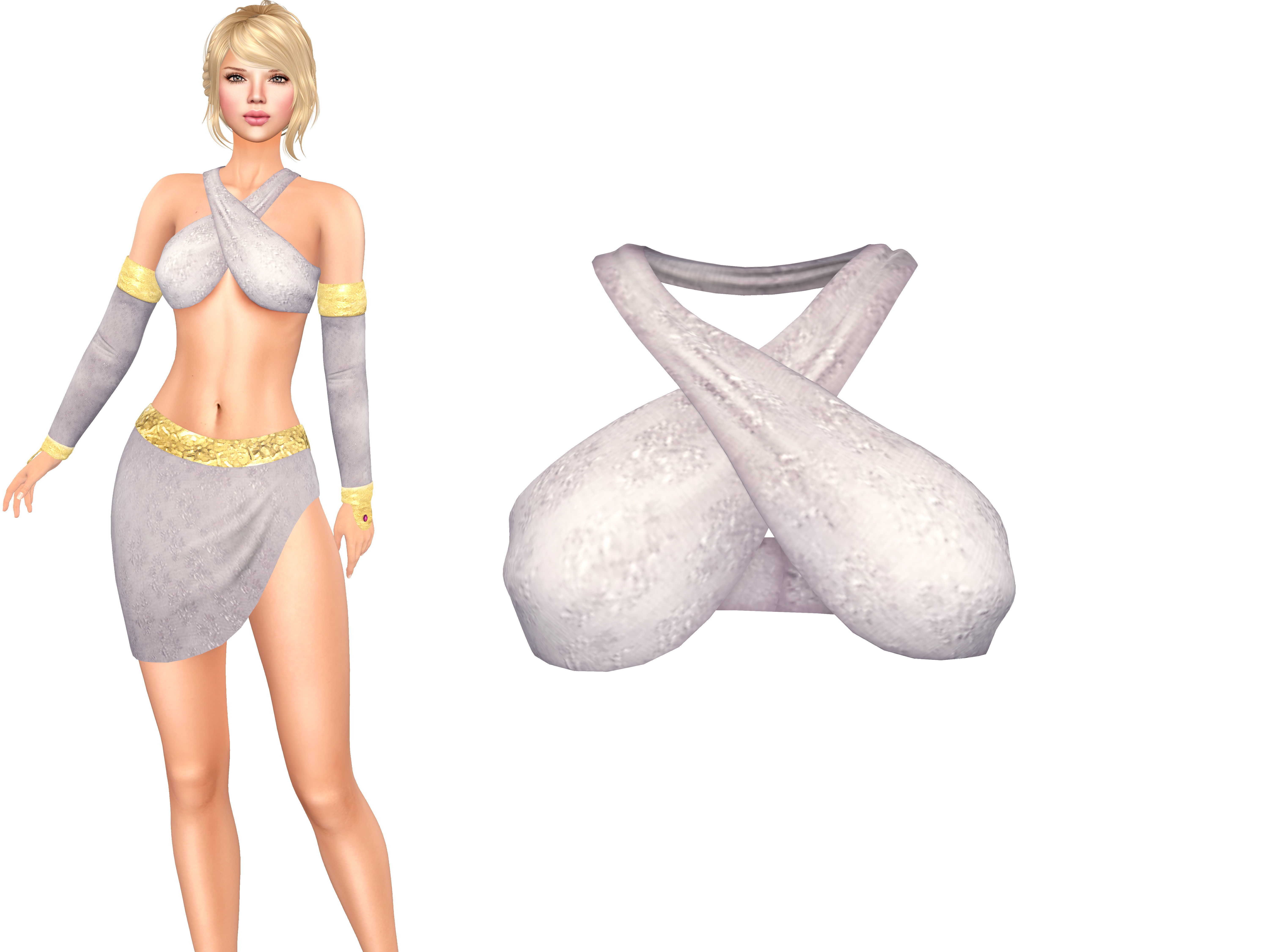 Wrap Around Neck Bikini Top Low-poly 3D model_2