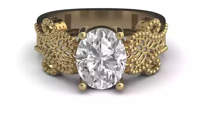 Single Stone Diamond Engagement Wedding Ring 3DM STL 14 3D print model