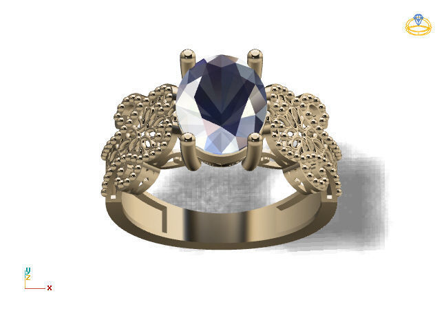 Single Stone Diamond Engagement Wedding Ring 3DM STL 14 3D print model_6