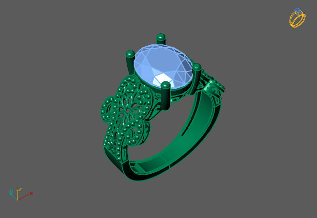 Single Stone Diamond Engagement Wedding Ring 3DM STL 14 3D print model_4