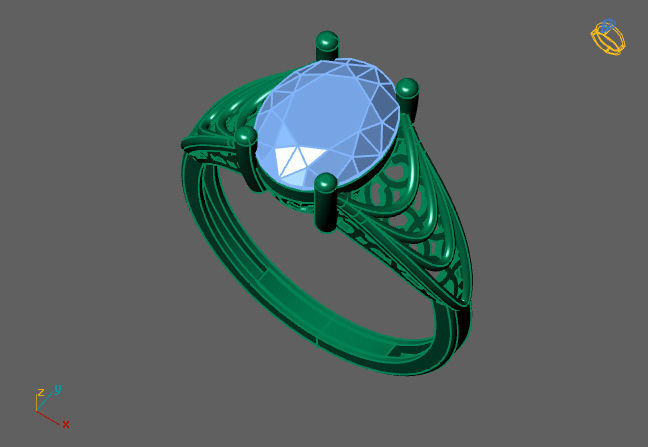 Single Stone Diamond Engagement Wedding Ring 3DM STL 13 3D print model_5