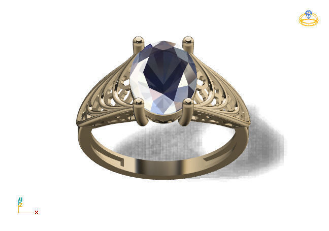 Single Stone Diamond Engagement Wedding Ring 3DM STL 13 3D print model_6