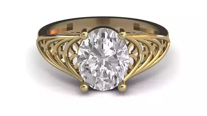 Single Stone Diamond Engagement Wedding Ring 3DM STL 13 3D print model