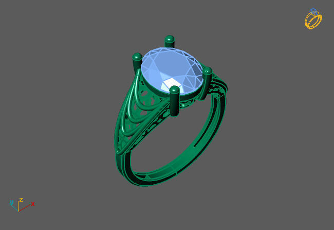 Single Stone Diamond Engagement Wedding Ring 3DM STL 13 3D print model_4