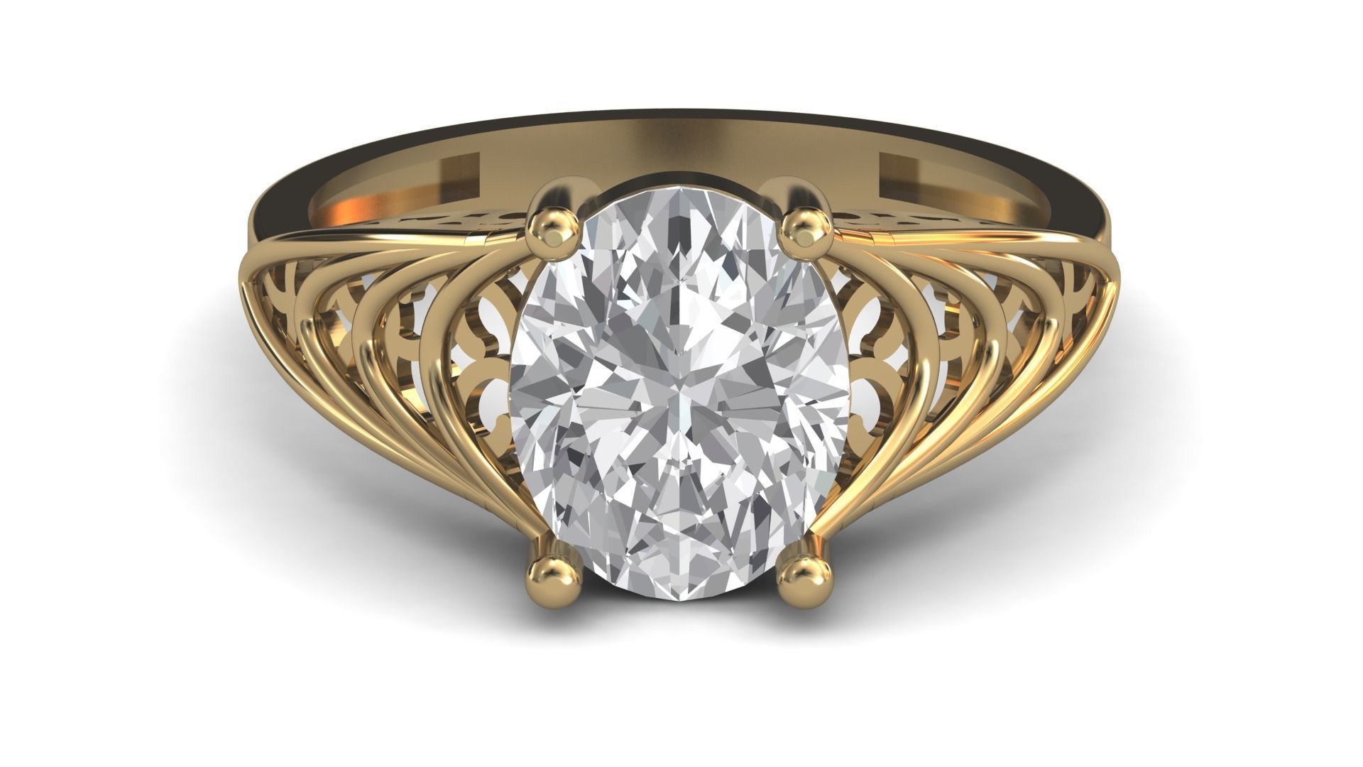 Single Stone Diamond Engagement Wedding Ring 3DM STL 13 3D print model_8