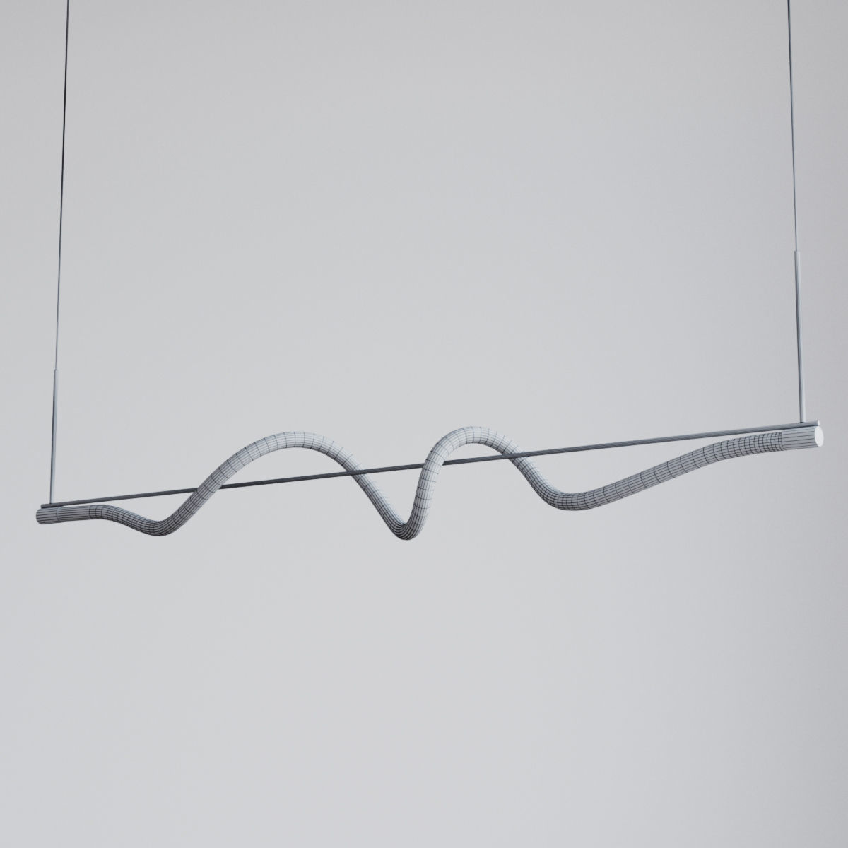 Cursive linear pendant 3D model_2