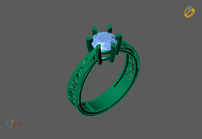 Single Stone Diamond Engagement Wedding Ring 3DM STL 12 3D print model_4