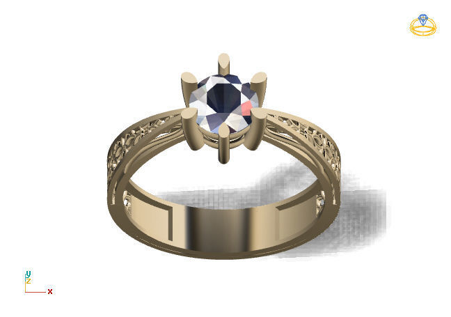 Single Stone Diamond Engagement Wedding Ring 3DM STL 12 3D print model_6