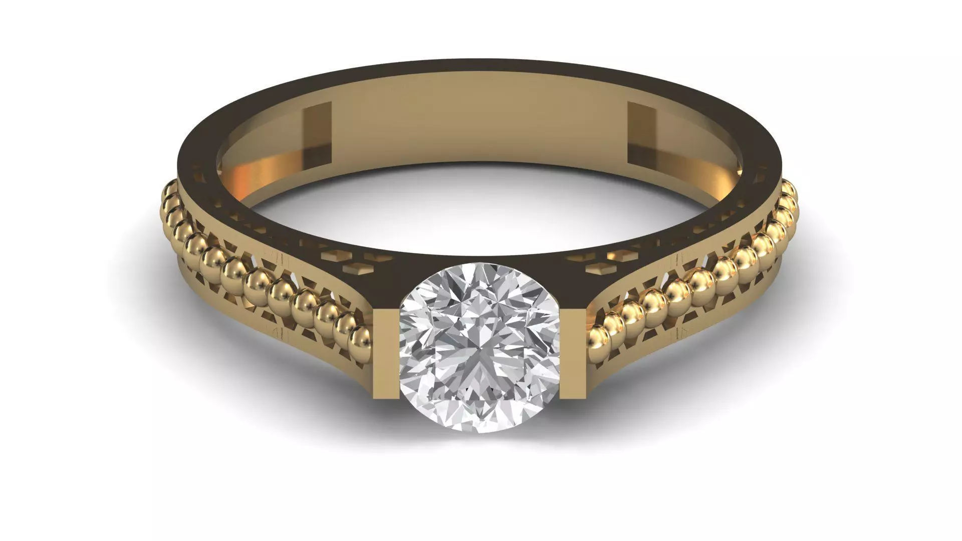 Single Stone Diamond Engagement Wedding Ring 3DM STL 11 3D print model_0