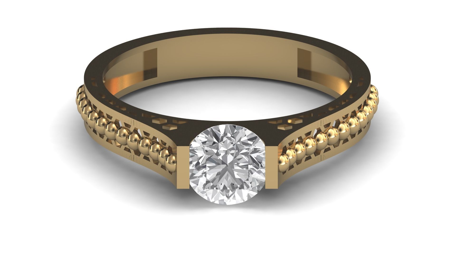 Single Stone Diamond Engagement Wedding Ring 3DM STL 11 3D print model_8