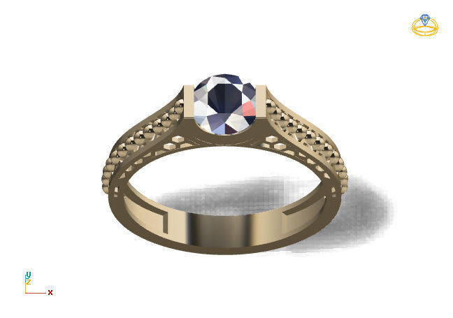 Single Stone Diamond Engagement Wedding Ring 3DM STL 11 3D print model_6