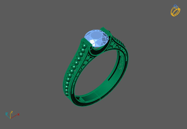 Single Stone Diamond Engagement Wedding Ring 3DM STL 11 3D print model_4