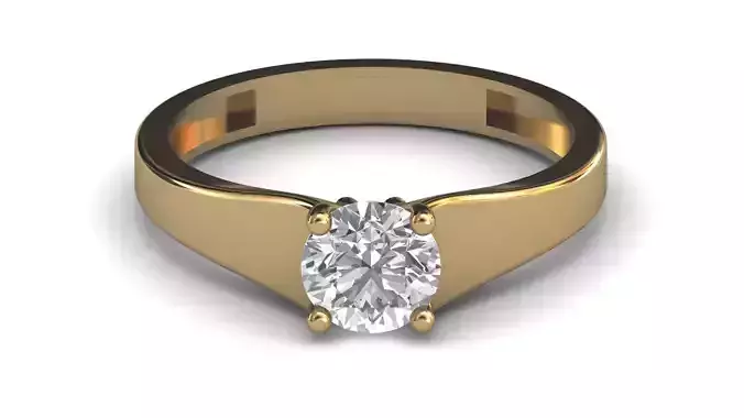 Single Stone Diamond Engagement Wedding Ring 3DM STL 100 3D print model