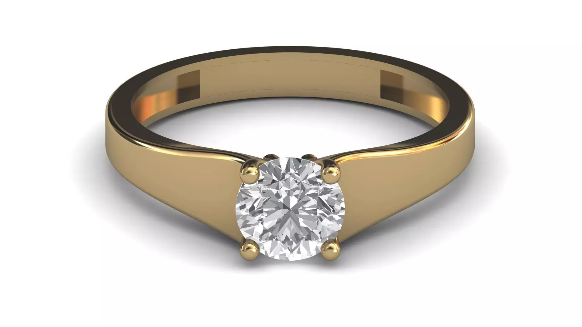 Single Stone Diamond Engagement Wedding Ring 3DM STL 100 3D print model_0