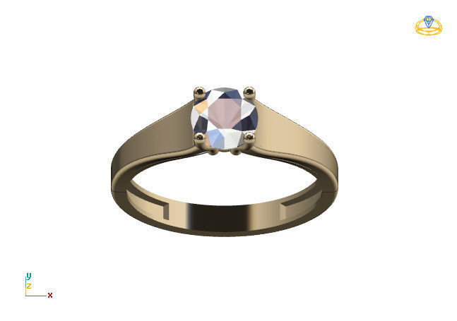 Single Stone Diamond Engagement Wedding Ring 3DM STL 100 3D print model_6