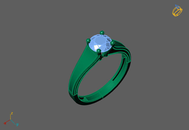 Single Stone Diamond Engagement Wedding Ring 3DM STL 100 3D print model_4