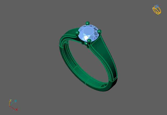 Single Stone Diamond Engagement Wedding Ring 3DM STL 100 3D print model_5