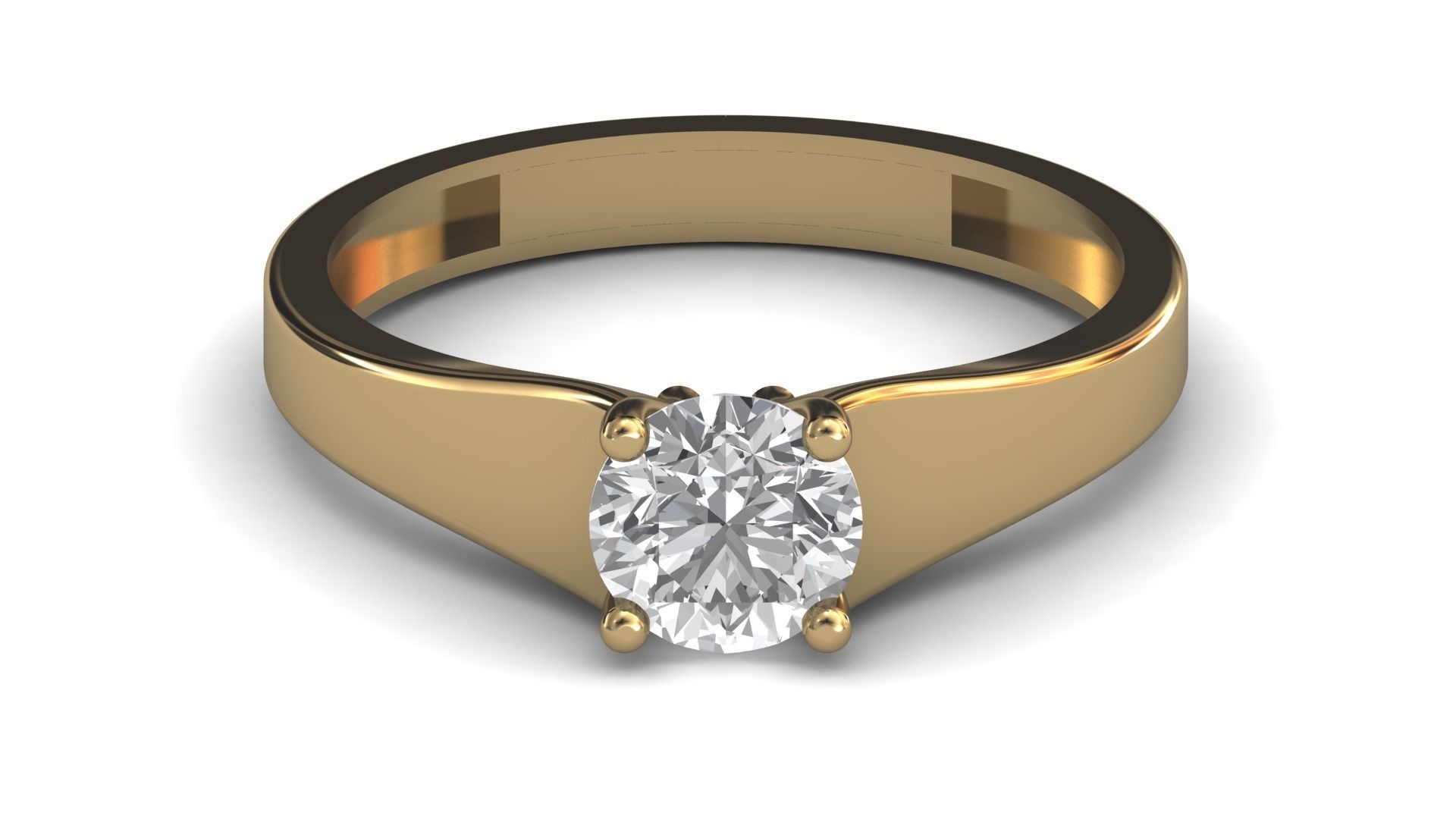 Single Stone Diamond Engagement Wedding Ring 3DM STL 100 3D print model_8
