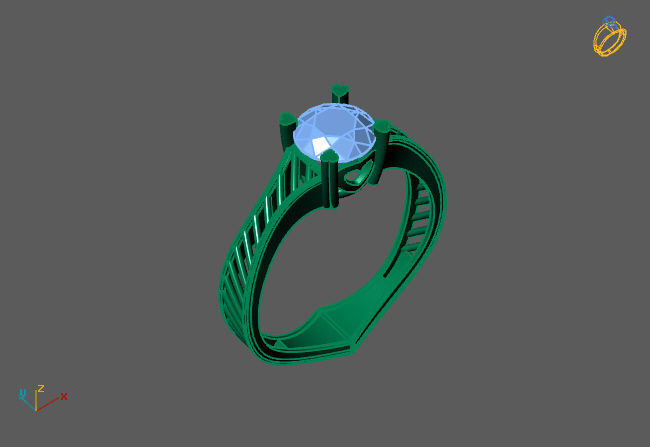 Single Stone Diamond Engagement Wedding Ring 3DM STL 10 3D print model_4