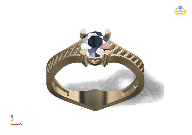 Single Stone Diamond Engagement Wedding Ring 3DM STL 10 3D print model_6