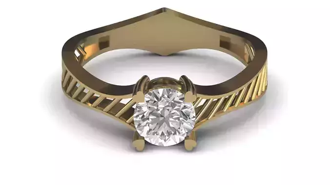 Single Stone Diamond Engagement Wedding Ring 3DM STL 10 3D print model