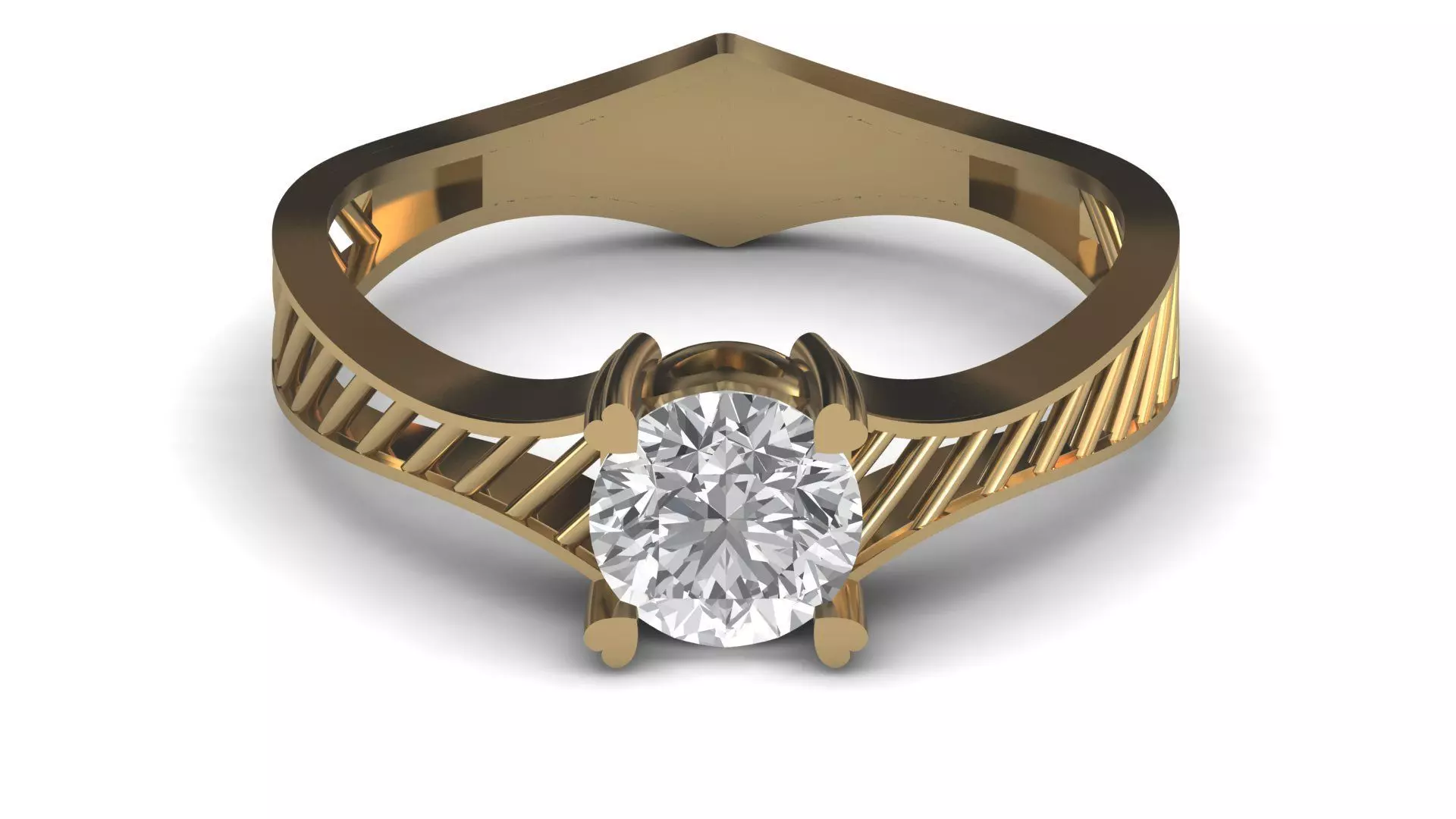 Single Stone Diamond Engagement Wedding Ring 3DM STL 10 3D print model_0