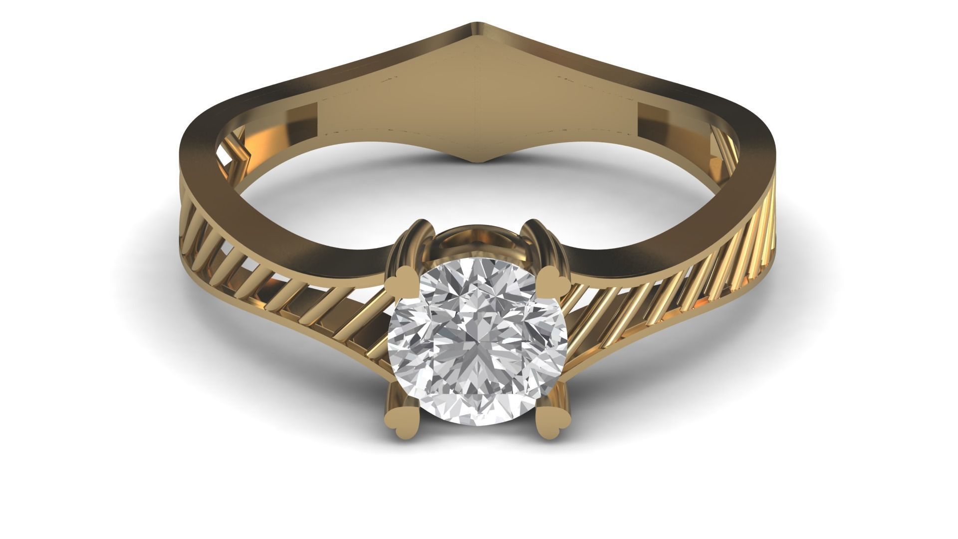 Single Stone Diamond Engagement Wedding Ring 3DM STL 10 3D print model_8