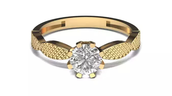 Single Stone Diamond Engagement Wedding Ring 3DM STL 1 3D print model