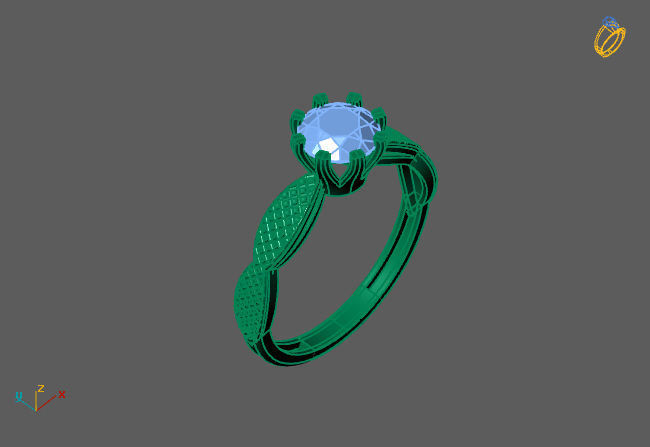 Single Stone Diamond Engagement Wedding Ring 3DM STL 1 3D print model_4