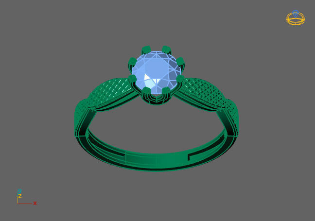 Single Stone Diamond Engagement Wedding Ring 3DM STL 1 3D print model_6