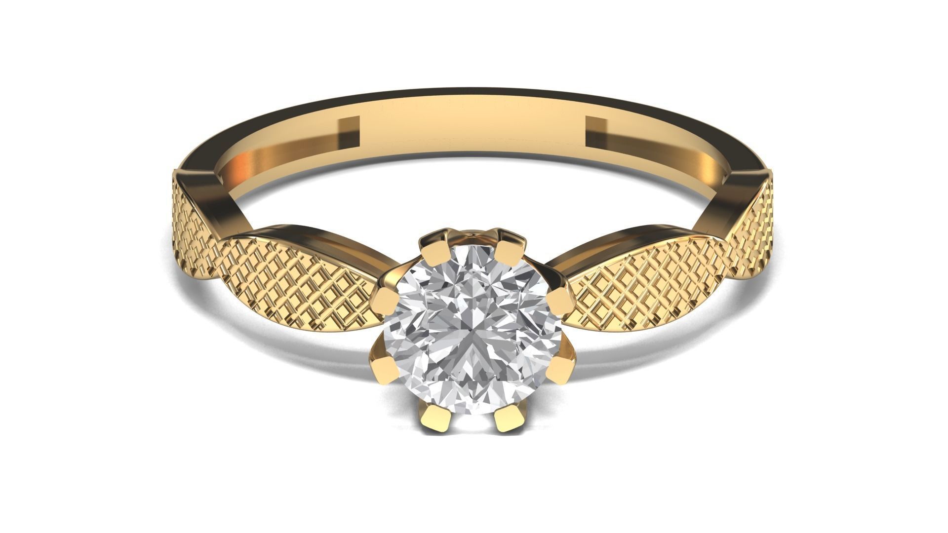 Single Stone Diamond Engagement Wedding Ring 3DM STL 1 3D print model_8