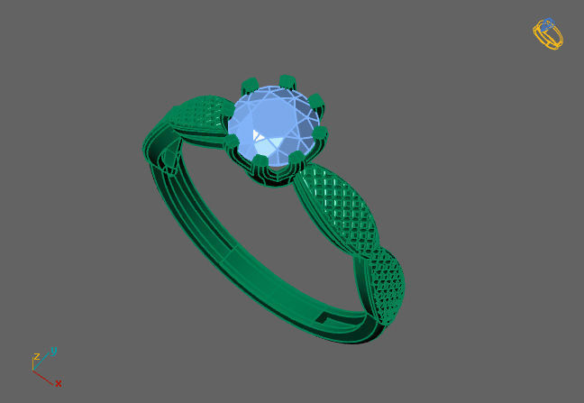 Single Stone Diamond Engagement Wedding Ring 3DM STL 1 3D print model_5