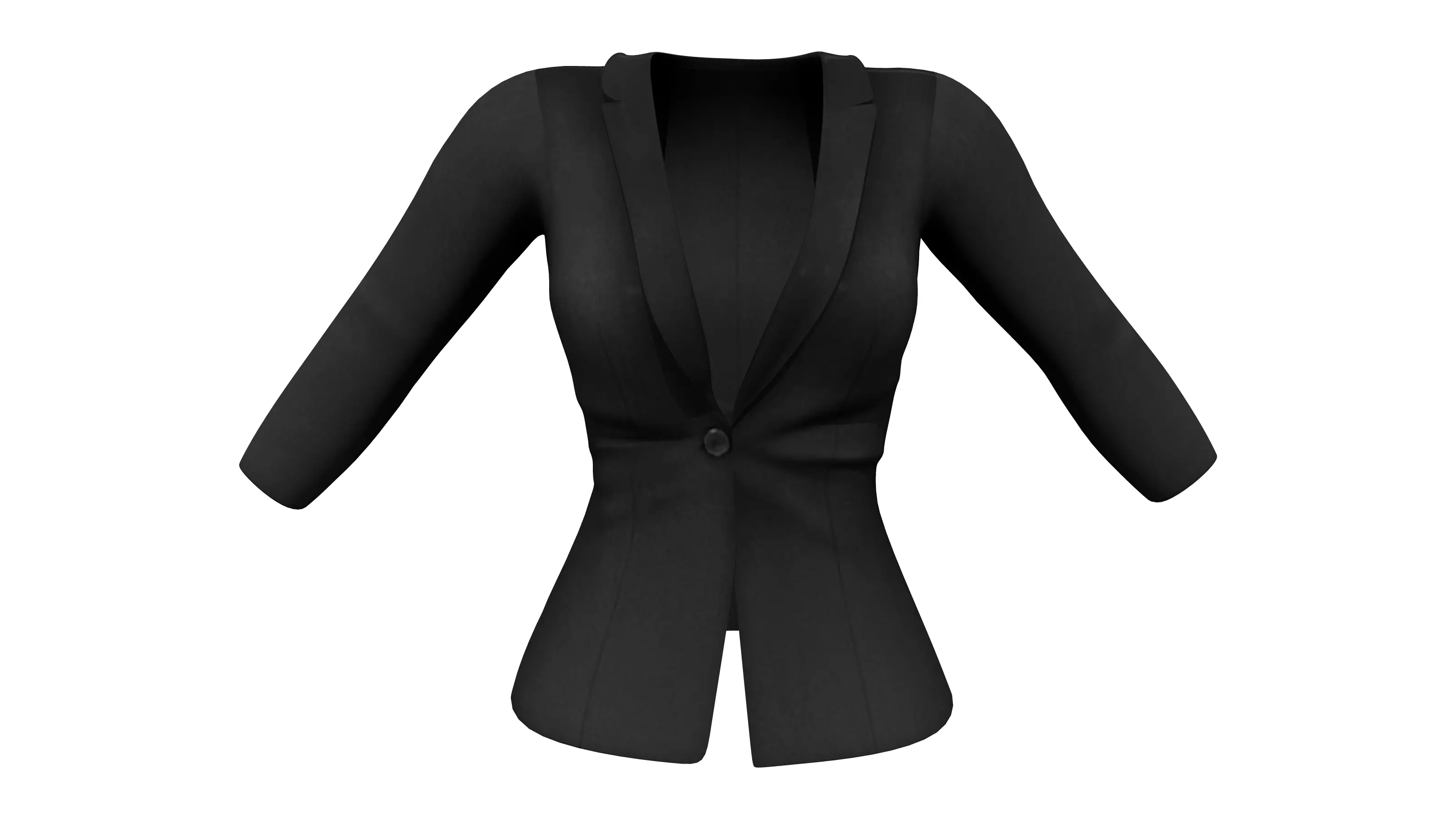 Buttoned Formal Black Business Jacket Low-poly 3D model
