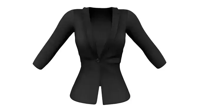 Buttoned Formal Black Business Jacket