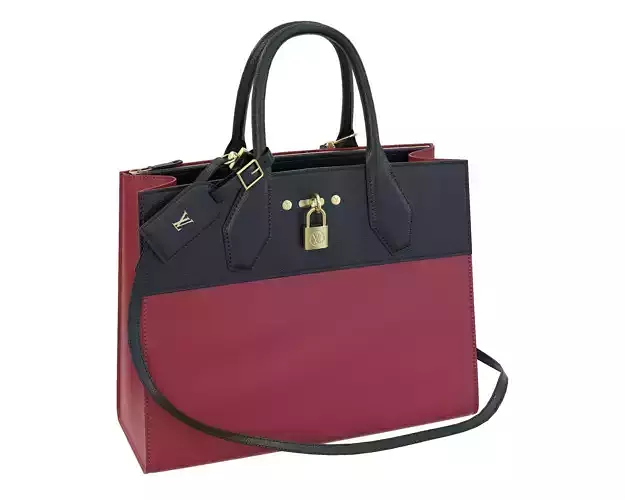 Louis Vuitton City Steamer Bag Red Black Low-poly 3D model