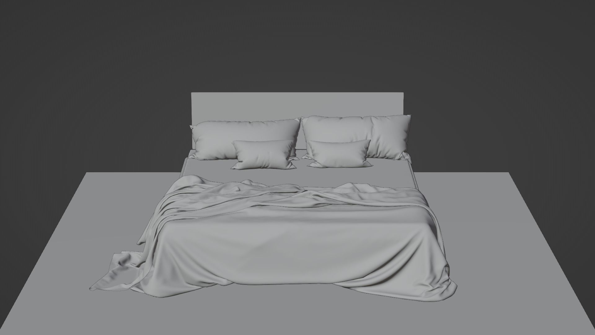 Bed High Poly with blanket 3D model_13