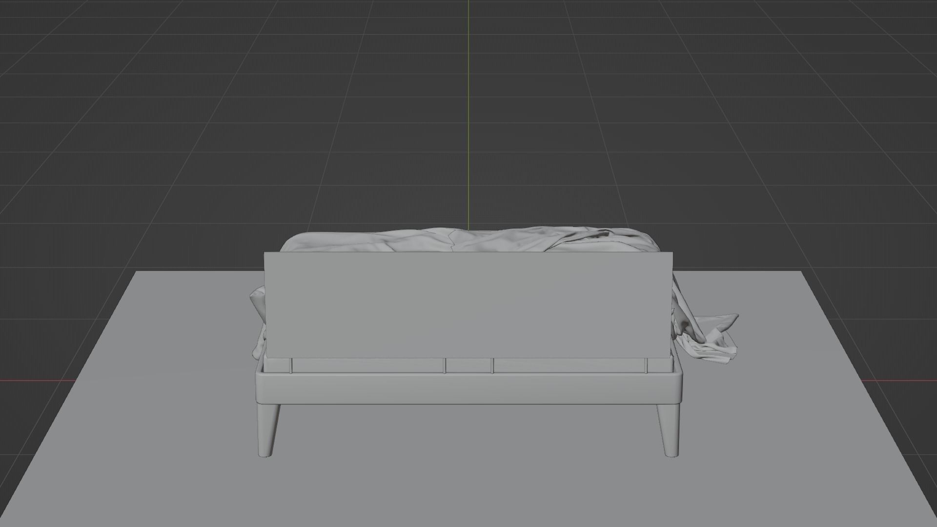 Bed High Poly with blanket 3D model_18