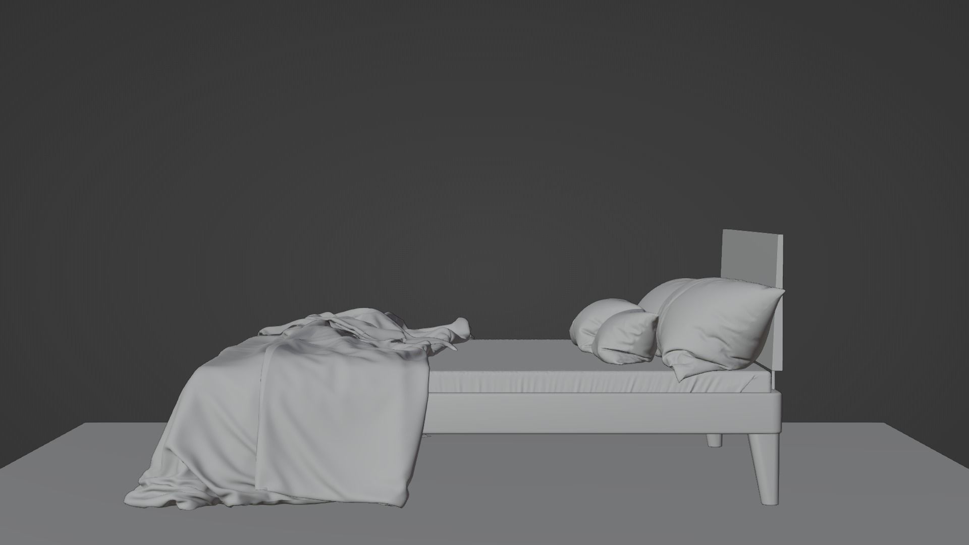 Bed High Poly with blanket 3D model_7