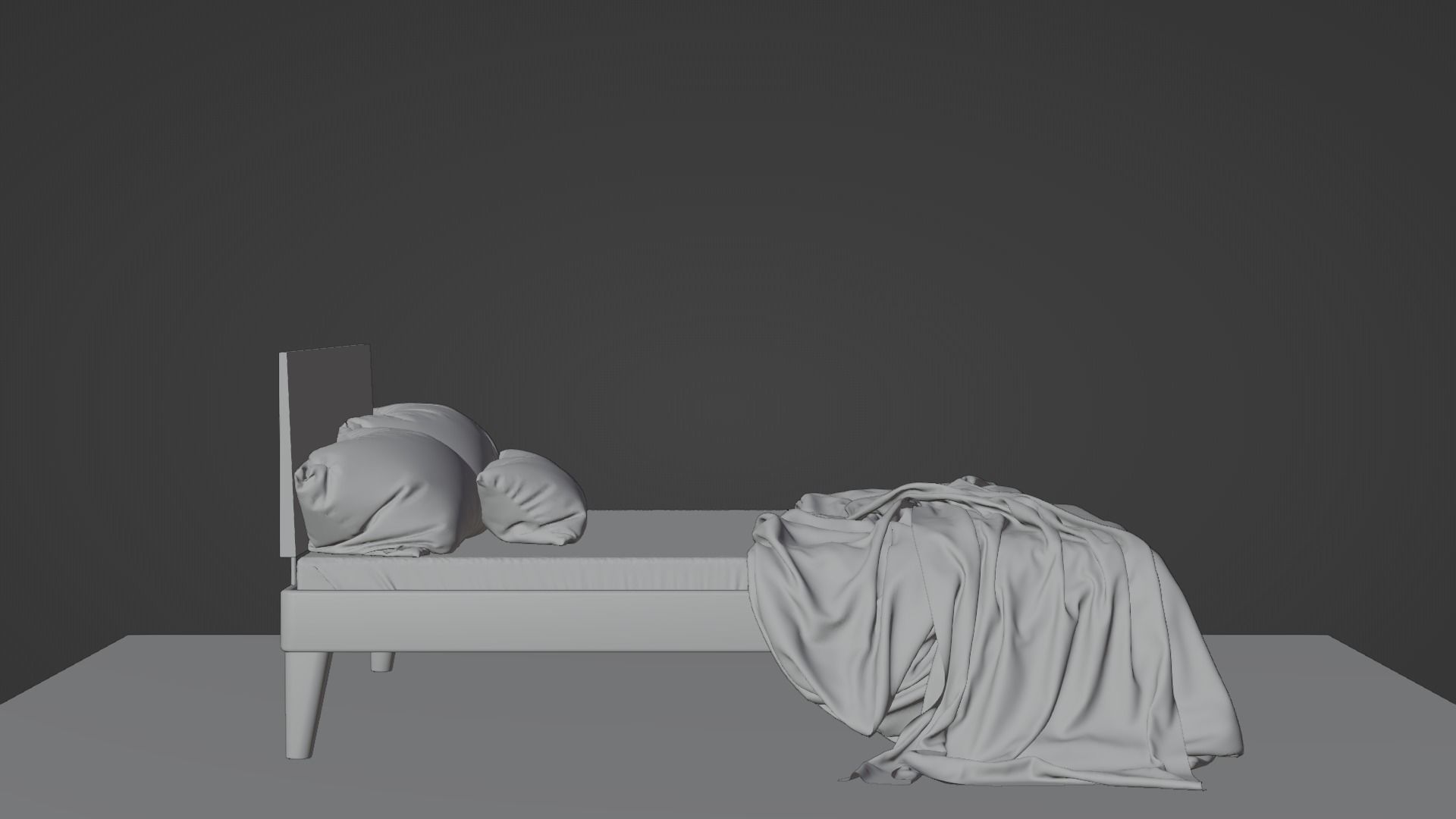 Bed High Poly with blanket 3D model_10