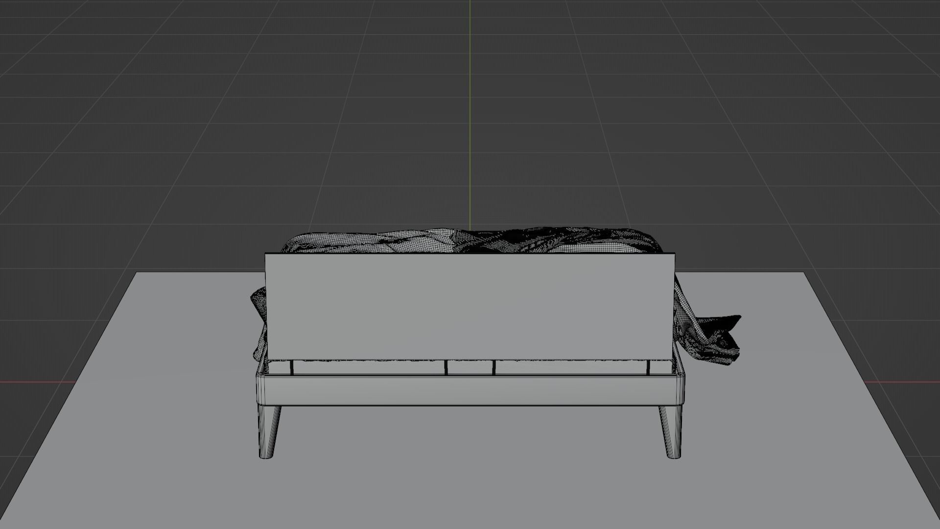 Bed High Poly with blanket 3D model_17