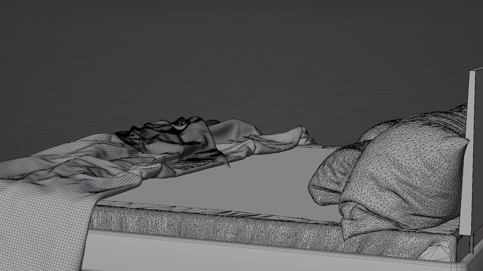 Bed High Poly with blanket 3D model_21