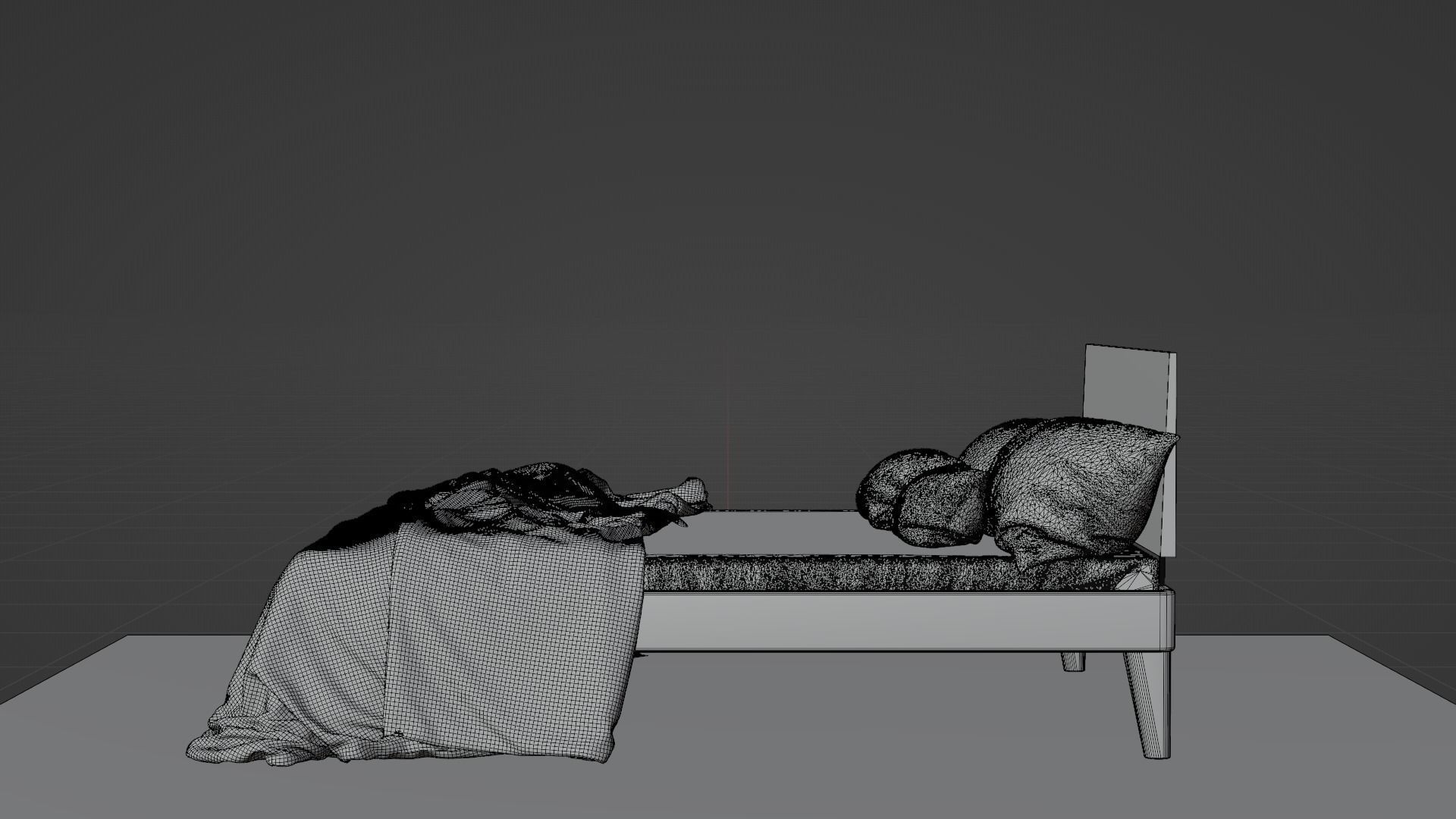 Bed High Poly with blanket 3D model_8