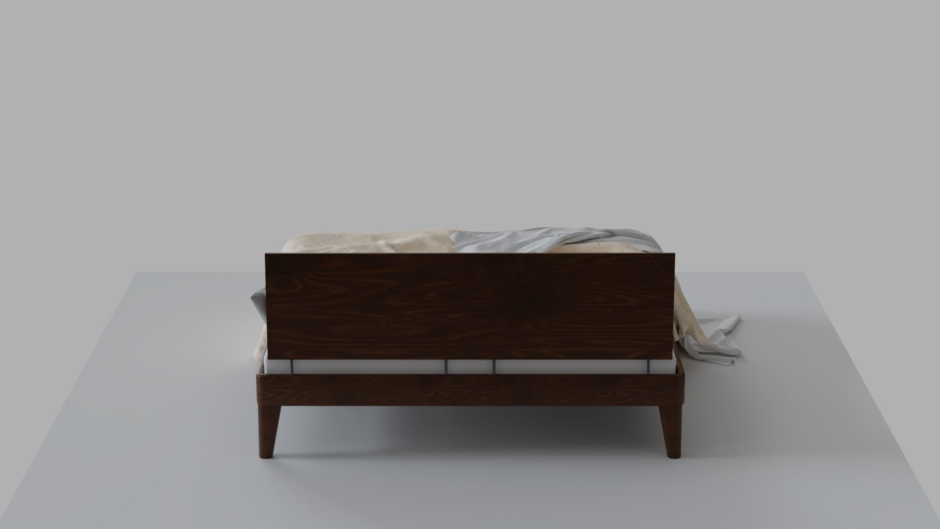 Bed High Poly with blanket 3D model_16
