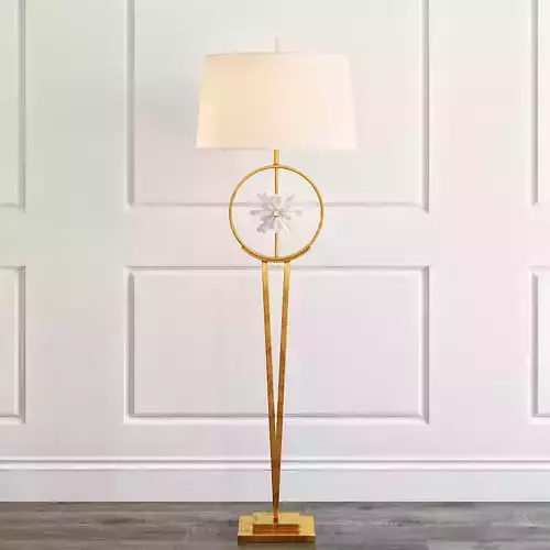 Encircled quartz crystal star floor lamp