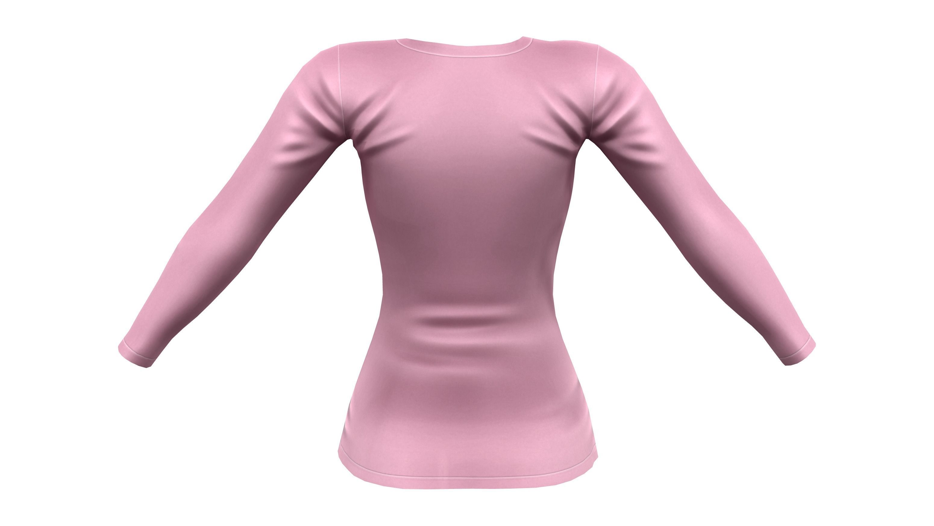 Ladies Long Sweater Low-poly 3D model_7